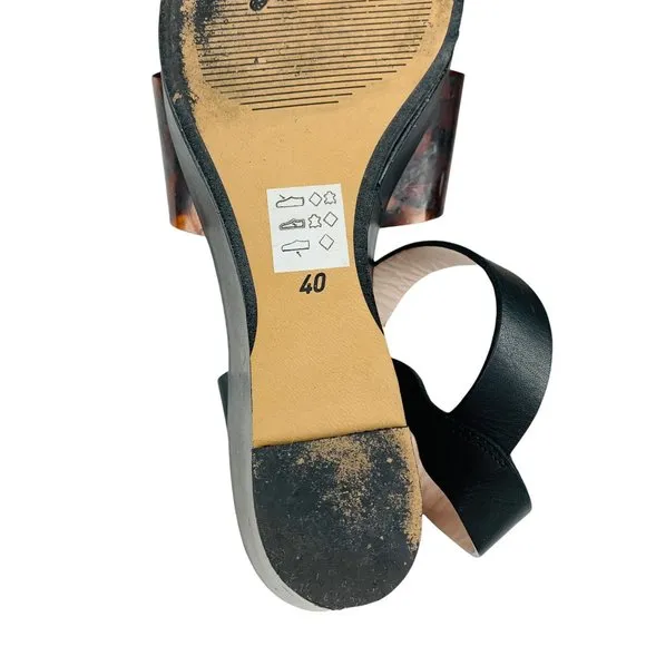 Miss L Fire Black Brown Tortoise Gertie Wedge Platform Sandals Vintage Inspired