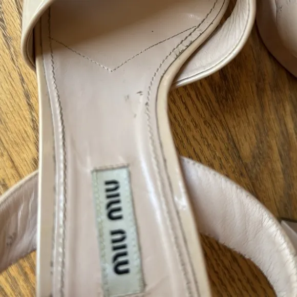 Miu Miu Patent Leather open toe heel sandals