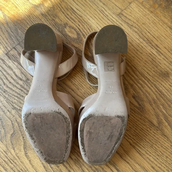 Miu Miu Patent Leather open toe heel sandals