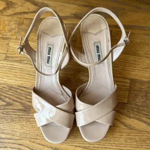 Miu Miu Patent Leather open toe heel sandals