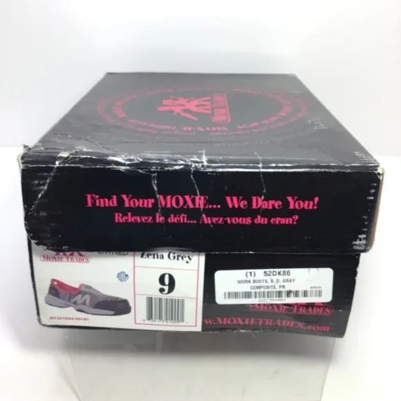 Moxie Trades Zena Grey Slip-on Safety Shoes 9