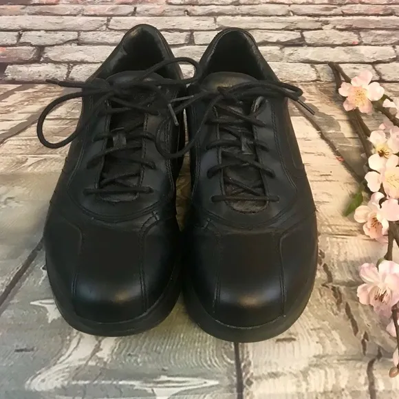 MTB Black Leather Shape Up Toning Rocker Sneakers