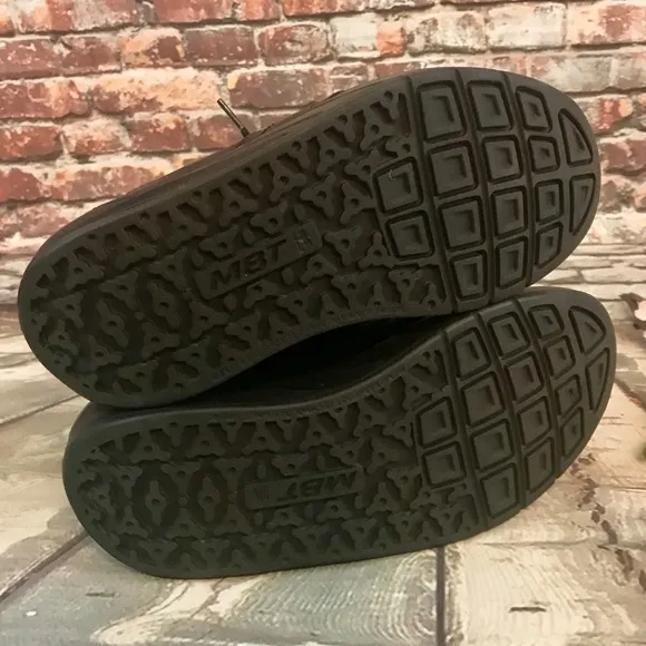 MTB Black Leather Shape Up Toning Rocker Sneakers