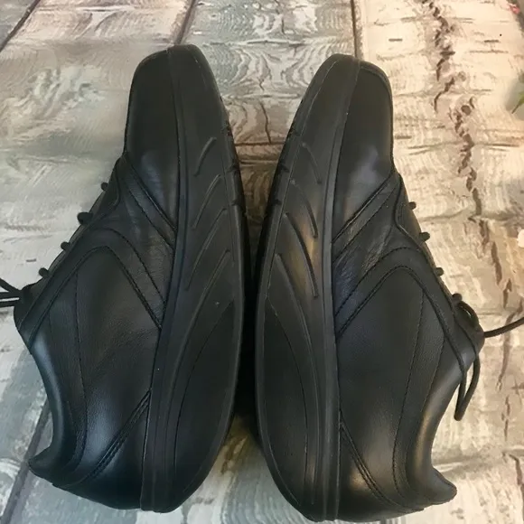 MTB Black Leather Shape Up Toning Rocker Sneakers