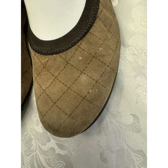 Munro Size 9M‎ Brown Quilted Ballet Flats Comfort Shoes