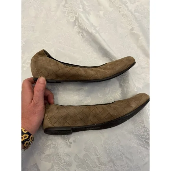 Munro Size 9M‎ Brown Quilted Ballet Flats Comfort Shoes
