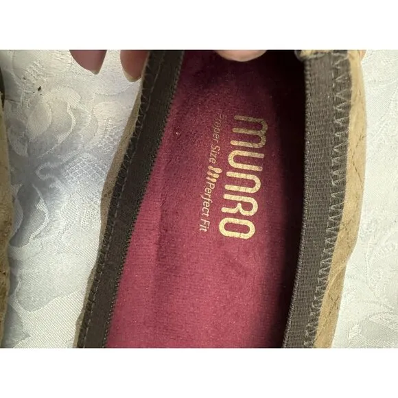 Munro Size 9M‎ Brown Quilted Ballet Flats Comfort Shoes
