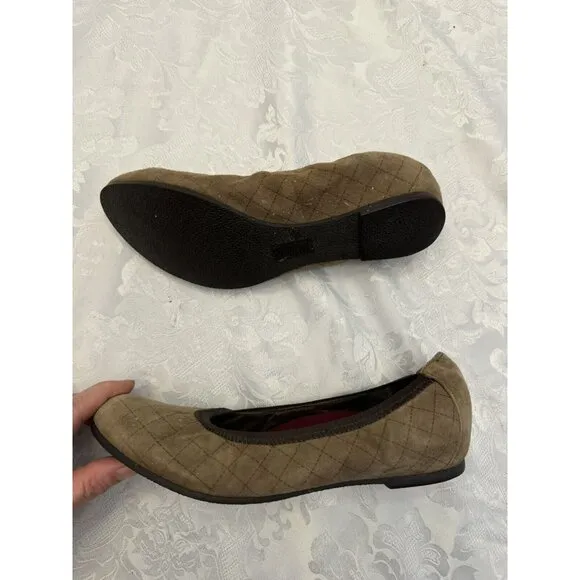 Munro Size 9M‎ Brown Quilted Ballet Flats Comfort Shoes