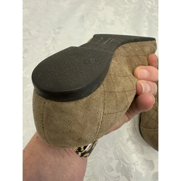 Munro Size 9M‎ Brown Quilted Ballet Flats Comfort Shoes