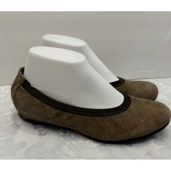 Munro Size 9M‎ Brown Quilted Ballet Flats Comfort Shoes