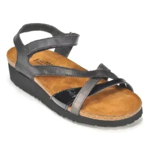 Naot Womens Mila Comfort Ankle Leather Strap Wedge Sandals shoes sz 38/7