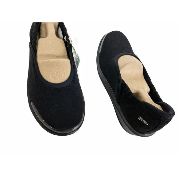 Naturalizer BZees Black Mesh Malibu Ballet Walking Shoes 7 Wide Women's