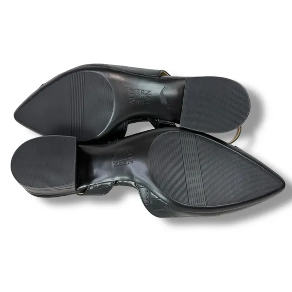 Naturalizer Frisco Point Toe Croco Embossed Slingback Heeled Sandals, Size 9.5