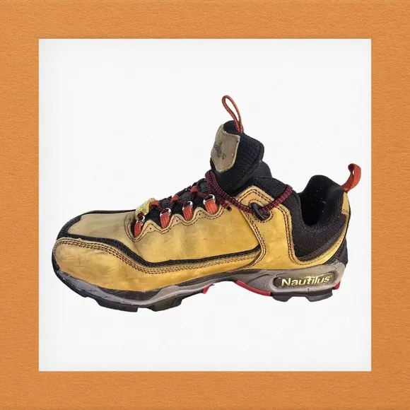 Nautilus Mens Steel Toe Athletic Size 8M Nubuck‎ Leather Shoes N1392M