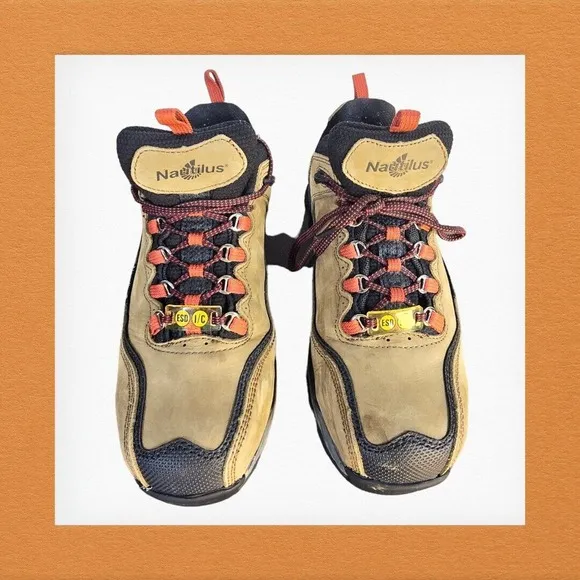 Nautilus Mens Steel Toe Athletic Size 8M Nubuck‎ Leather Shoes N1392M