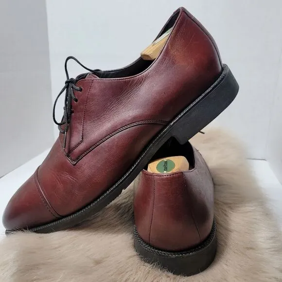 Neil M Senator Cap Toe Shoes Cognac men's Lace Up Oxford Men's Shoes Size 12