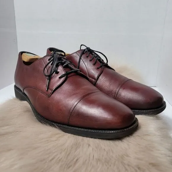 Neil M Senator Cap Toe Shoes Cognac men's Lace Up Oxford Men's Shoes Size 12