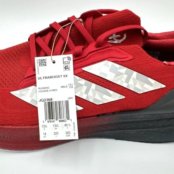 NEW Adidas Mahomes Ultraboost 5X Men's Size 14 Running Shoes JQ2368 Red Grey