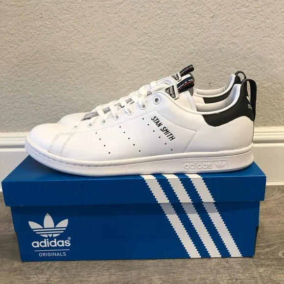 New Adidas Originals Stan Smith White Black Sneakers Men's Shoes Size 12