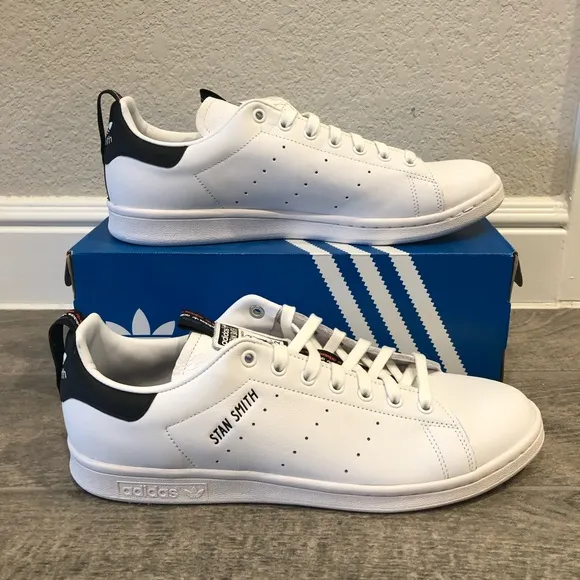New Adidas Originals Stan Smith White Black Sneakers Men's Shoes Size 12