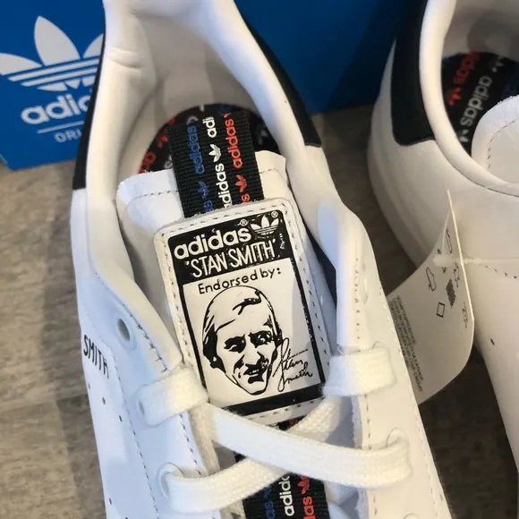 New Adidas Originals Stan Smith White Black Sneakers Men's Shoes Size 12