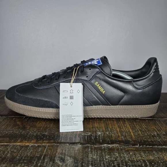 NEW Adidas Samba OG Mens Size 13 Low Top Shoes Sneakers Black Gum Brown IE3438