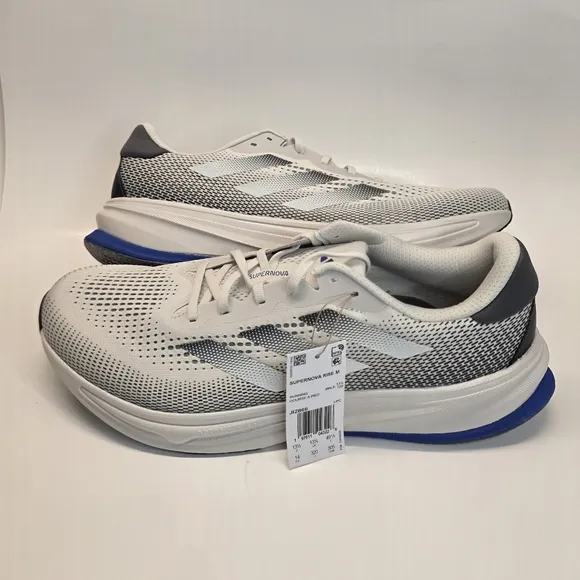 New adidas Supernova Rise Orbit Grey Royal Blue Men's Size 14