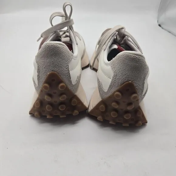 New Balance 327 Burgundy ivory beige sneakers shoes mens sz 5 womens sz 6.5