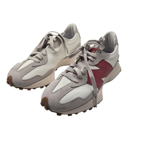 New Balance 327 Burgundy ivory beige sneakers shoes mens sz 5 womens sz 6.5