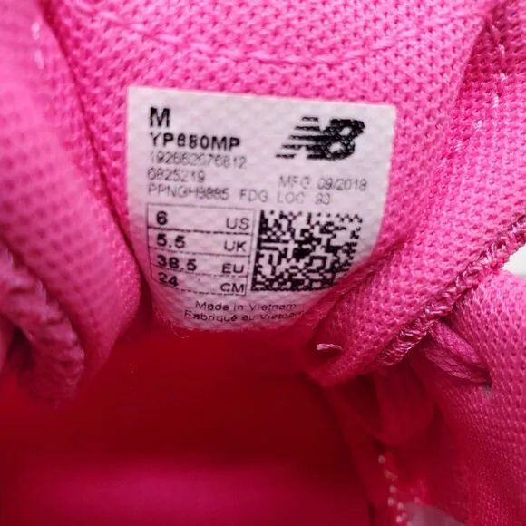New Balance 680 v5‎ Tech Ride Youth Athletic Barbie Pink Size 6 US Sneaker Girls