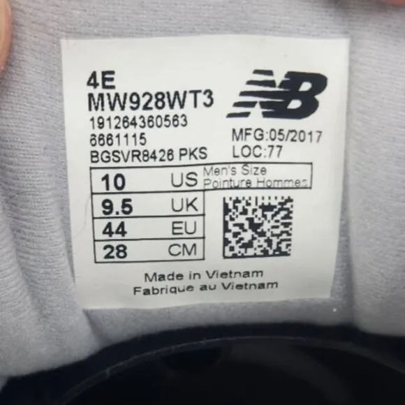 New Balance 928 v3 Mens Sz 10 4E Wide White Walking Dad Sneakers Shoes MW928WT3