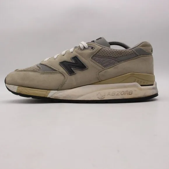 New Balance 998 USA Men's 10.5 D Grey Athletic Comfort Sneakers Shoes M998DTK
