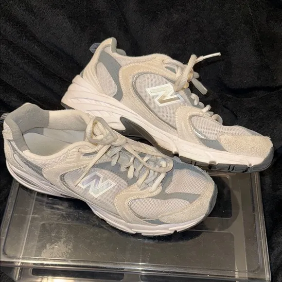 New Balance Athletic Shoes in White and Gray