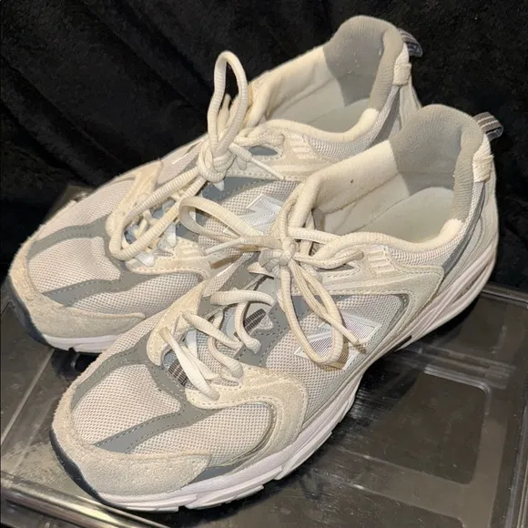 New Balance Athletic Shoes in White and Gray