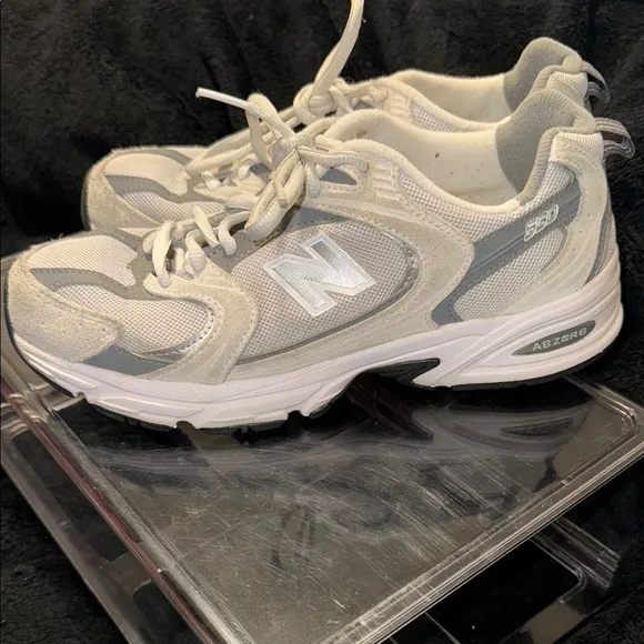 New Balance Athletic Shoes in White and Gray