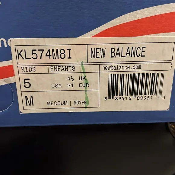 New Balance KL574M8I 574 shoes sneakers new Toddlers Size 5