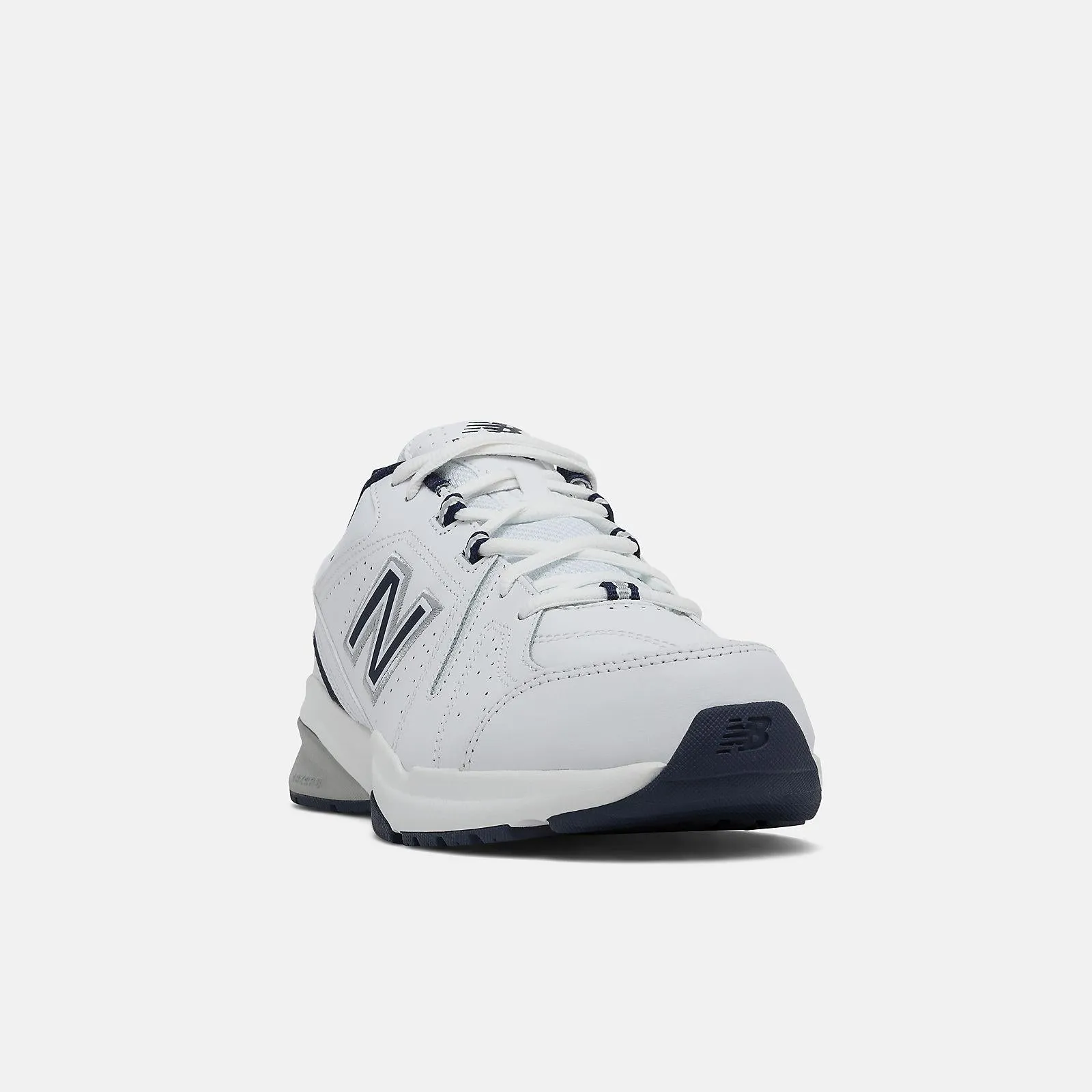 New Balance Men's EE Wide Fit Leather Sneakers (608) in White/Navy in UK 12 (US 12.5/EU 47)