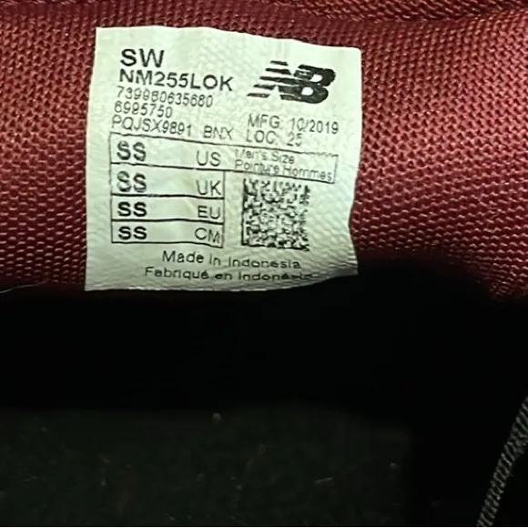 New Balance Numeric 255 Skateboard Shoe Burgundy Yellow Size 9