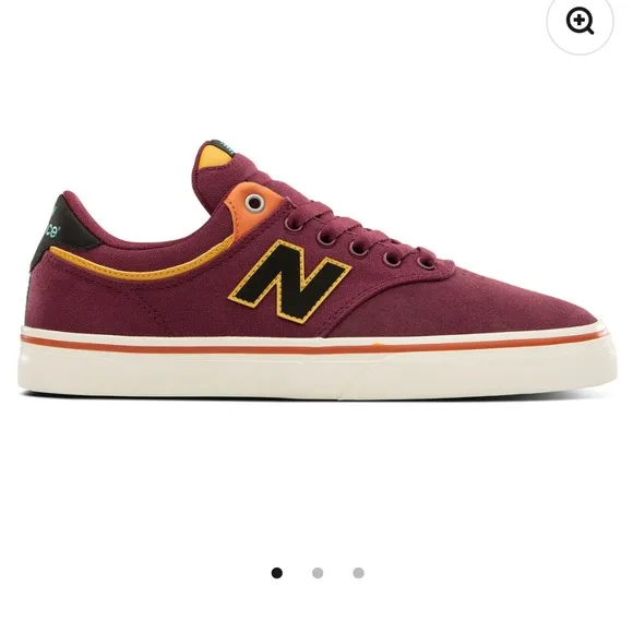 New Balance Numeric 255 Skateboard Shoe Burgundy Yellow Size 9