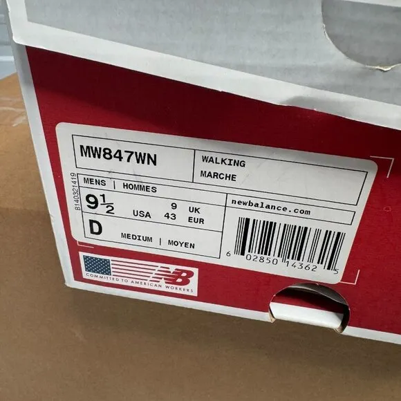New Balance Sneakers Mens 9.5 D White Blue Walking MW847WN Athletic Shoes NEW