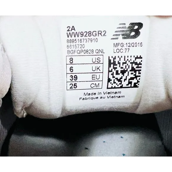 New Balance Walking Shoes Women 8 Grey WW928GR2 Grey Authentic Sneakers Comfort