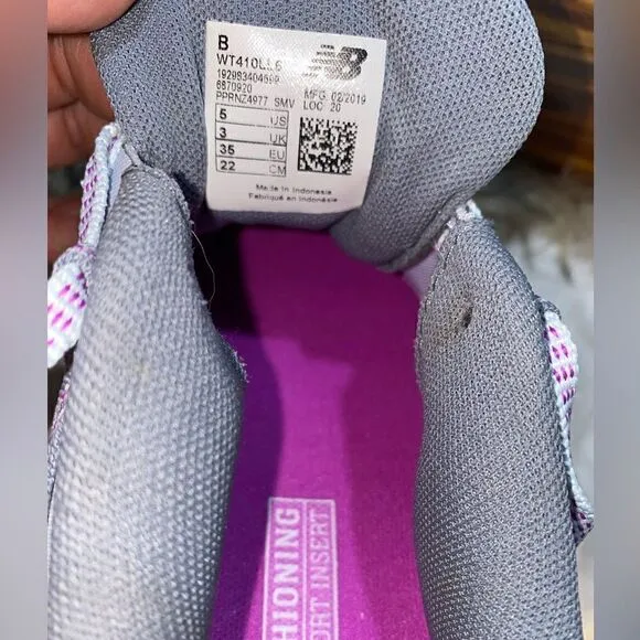 New Balance Womens 410 V6 WT410LL6 Gray/Purple Running Shoes Sneakers Sz 5B/35EU