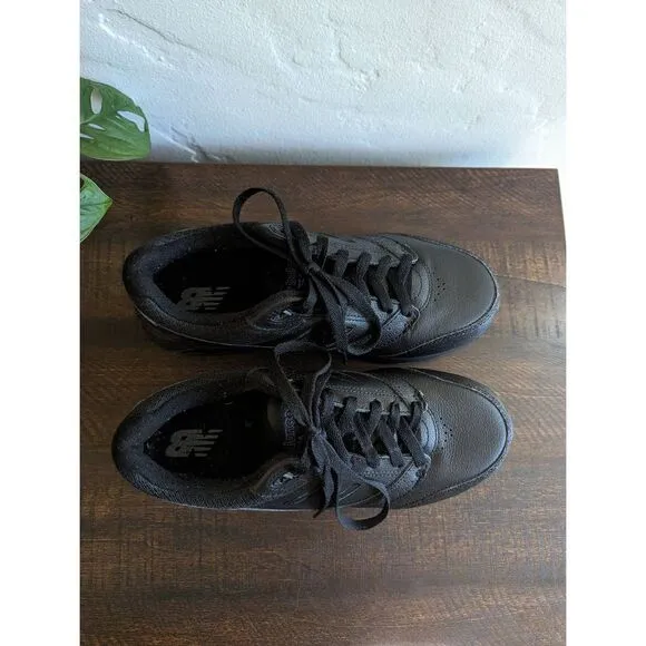 New Balance Women's 928v3 Black Leather Walking Shoes - Size 8