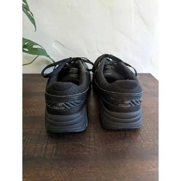 New Balance Women's 928v3 Black Leather Walking Shoes - Size 8