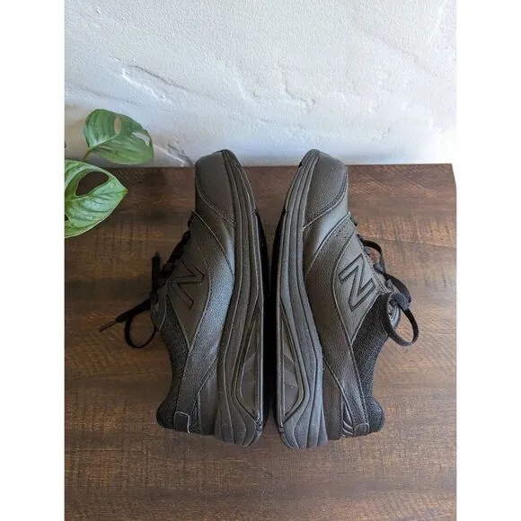 New Balance Women's 928v3 Black Leather Walking Shoes - Size 8