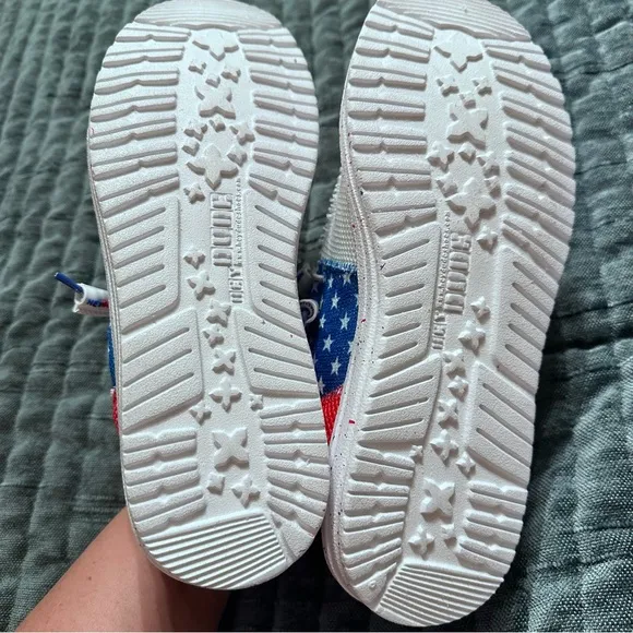NEW Hey Dude Wally‎ Sox Tri American Pride Patriotic Shoes Sneakers Men's Sz 7