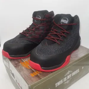 NEW Hoss Boots Rim Fly Black Red High Top Composite Toe Men's 10.5