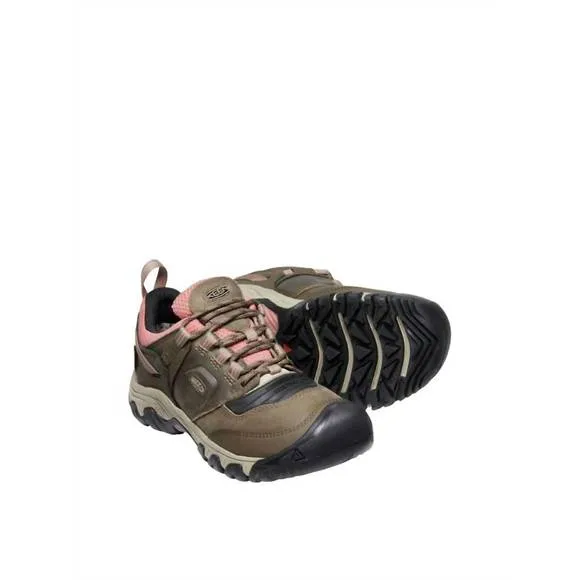 NEW KEEN women‚Äôs ridge flex low waterproof shoe in timberwolf/brick dust