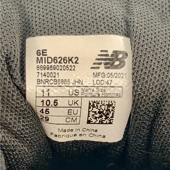 🌹New Listing🌹 NWT New Balance Men’s 626v2 Black Sneakers Shoes