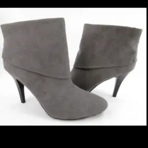 NEW MARC FISHER FAUX SUEDE DARK GREY ANKLE BOOTS SIZE 11
